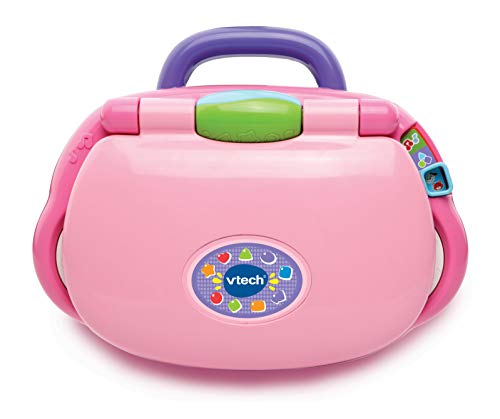 VTech-Mis primeras Teclas Ordenador Infantil con Tres Modos de Juegos Que enseña Animales, Colores, Formas y Notas Musicales, Rosa (3480-191257)