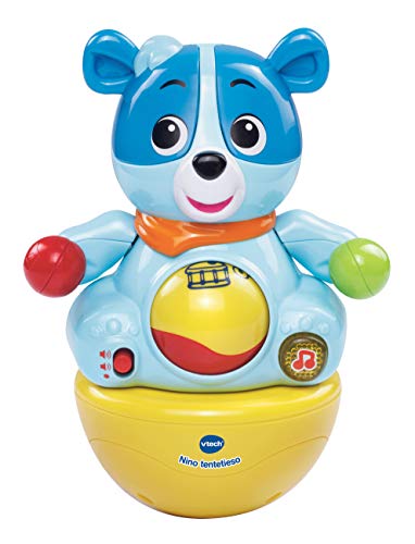 VTech - Nino tentetieso, muñeco interactivo tentempié que activa alegres frases y melodías cuando el bebé lo mueve, maracas en las manos para jugar (3480-166422)