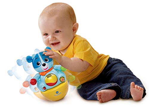 VTech - Nino tentetieso, muñeco interactivo tentempié que activa alegres frases y melodías cuando el bebé lo mueve, maracas en las manos para jugar (3480-166422)