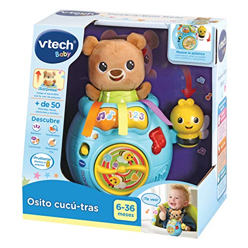 VTech- Osito cucú-Tras Peluche Interactivo con Canciones Frases y melodías. (3480-528322)