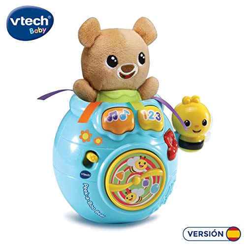 VTech- Osito cucú-Tras Peluche Interactivo con Canciones Frases y melodías. (3480-528322)