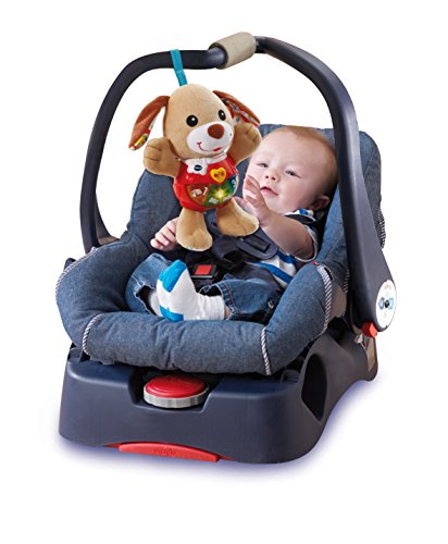 VTech - Peque Perrito de Peluche Interactivo con Canciones Voces y Actividades Que estimulan al bebé en Diferentes aspectos Desarrollo Motor, del lenguaje y sensorial, Color marrón (3480-502322)