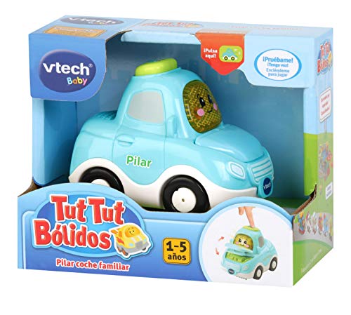 VTech- Pilar Coche Familiar TutTut Bólidos Vehículo Interactivo con Voz, música y Efectos de Sonido, Incluye botón Sorpresa, Multicolor (80-514122)