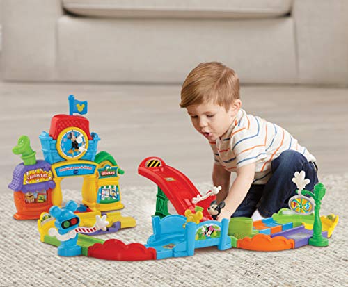 VTech Play Set electrónico interactivo con "La Estación de tren" y un coche exclusivo de Mickey (80-512222)