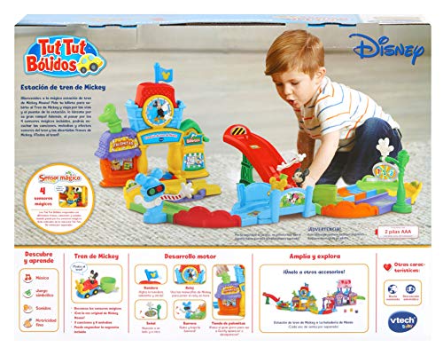 VTech Play Set electrónico interactivo con "La Estación de tren" y un coche exclusivo de Mickey (80-512222)