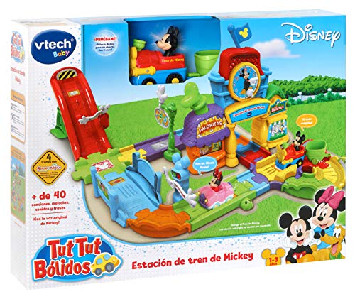 VTech Play Set electrónico interactivo con "La Estación de tren" y un coche exclusivo de Mickey (80-512222)