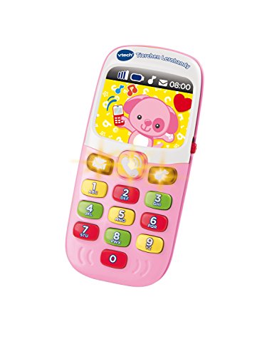 VTech Teléfono móvil de Juguete Baby; Modelo 80-138154, diseño animalito Lernhandy, Color Rosa