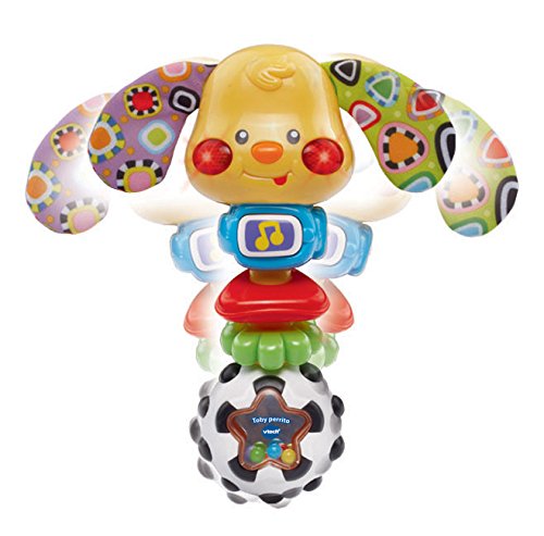 VTech- Toby Perrito Sonajero Electrónico con Luz Y Voz, Multicolor, Talla Única (3480-184722)