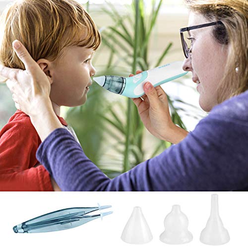 WADEO Aspirador Nasal Bebes Electrico Limpiar Nariz Bebe Limpiador de Nariz Mocos Eléctrico para Resolver la Congestión Nasal Reutilizable Impermeable para Recién Nacidos y Niños