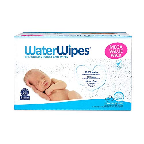 WaterWipes Mega Value Box Baby Wipes, 12 packs of 60 Count | 720 baby wipes by WaterWipes