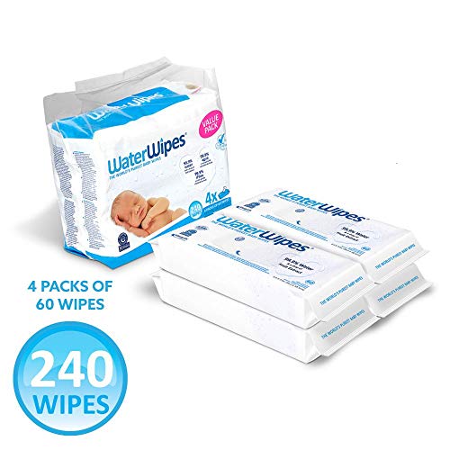 WaterWipes, paquete de 4 X 60 toallitas (240)