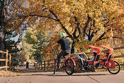 Weehoo Igo - Remolque de Bicicleta para niños de Dos plazas, para Edades de 4 a 9 años, Color Rojo, tamaño Mediano