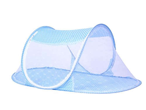 WeiMay - Tienda mosquitera plegable portátil, multiusos, para cuna de viaje, 110 x 60 x 38 cm azul azul Talla:110 x 60 x 38 cm