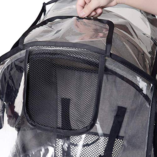 Wemk Protector de Lluvia para Silla de Paseo, Cubierta de Lluvia para Cochecitos, con 3 Ventanas de Ventilación, Burbuja de Lluvia Transparente de Material de EVA - Tamaño Mediano