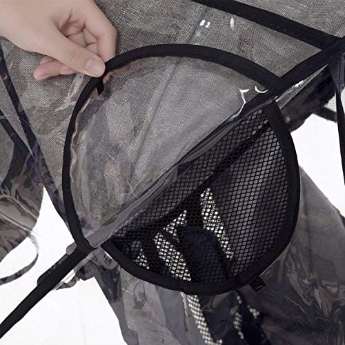 Wemk Protector de Lluvia para Silla de Paseo, Cubierta de Lluvia para Cochecitos, con 3 Ventanas de Ventilación, Transparente Burbuja de Lluvia de Material de EVA - Tamaño Grande