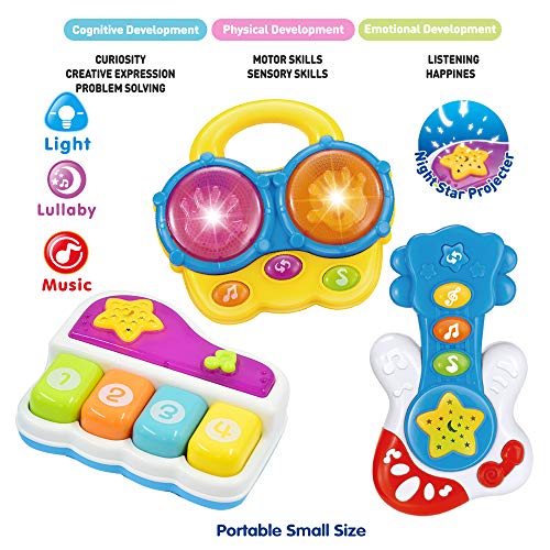 WEofferwhatYOUwant Set 3 Instrumentos Musicales Infantiles . Juguetes Bebe 9 Meses En Adelante . Tambor Infantil Y Otros Instrumentos Educativos