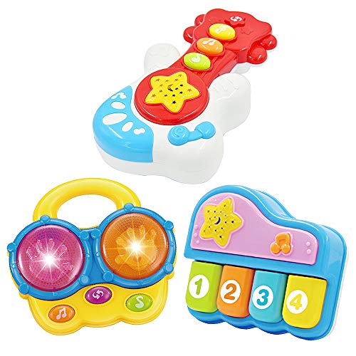 WEofferwhatYOUwant Set 3 Instrumentos Musicales Infantiles . Juguetes Bebe 9 Meses En Adelante . Tambor Infantil Y Otros Instrumentos Educativos