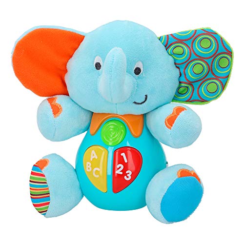 winfun - Peluche Elefante para bebés que habla y luces de colores, Idioma: Español (85178)