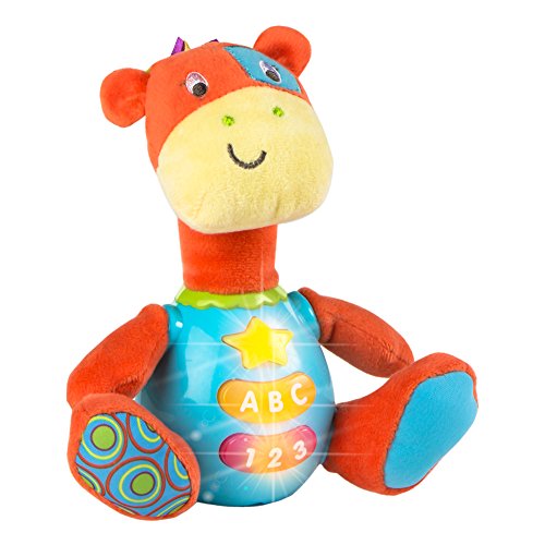 winfun - Peluche Jirafa para bebés que habla y luces de colores, Idioma: Español (85177)