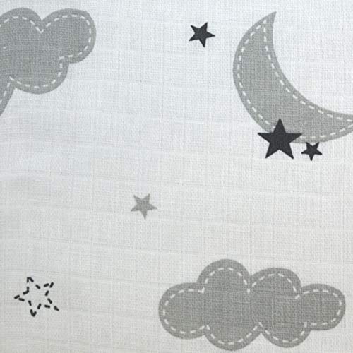 Wolken - Pañales de gasa, 120 x 120 cm, 4 unidades, unisex, absorbentes, con certificado Öko-Tex 4 nubes. Talla:120x120 cm