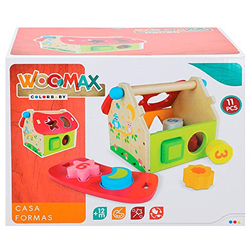 WOOMAX- Casita con formas de madera (Colorbaby 42750)