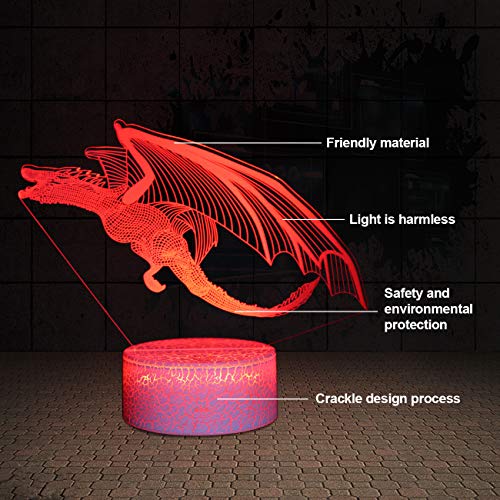 XEUYUTR Dragon Lighting Decor Cute Dragon Night Light Dormitorio Lámpara de mesa Decoración de fiesta Lámparas Navidad Regalo de cumpleaños Regalos para niños Edad 5 4 3 1 6 2 7 8 9 10 11