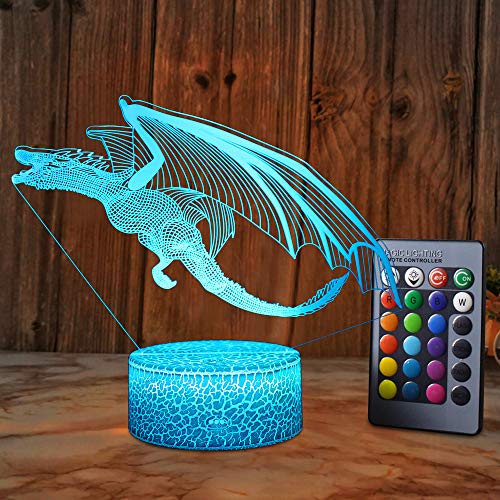 XEUYUTR Dragon Lighting Decor Cute Dragon Night Light Dormitorio Lámpara de mesa Decoración de fiesta Lámparas Navidad Regalo de cumpleaños Regalos para niños Edad 5 4 3 1 6 2 7 8 9 10 11