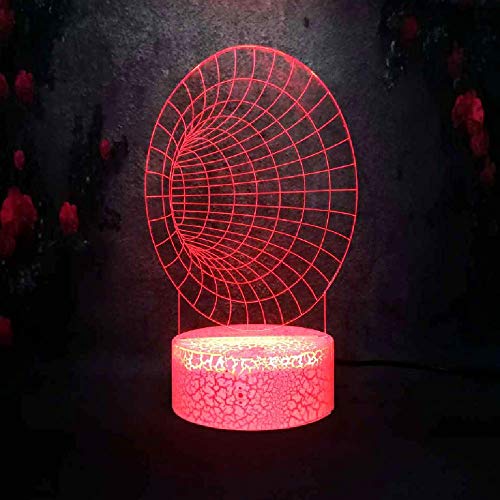 XKALXO 3D Night Light Led Illusion Crack Lámpara De Escritorio Magic Space Tunnel Shape 16 Color Remote Touch Control Gradient Night Light Usb Rechargeable Bedroom Bedside Light Child Gift