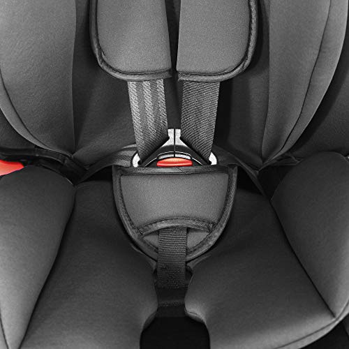 XOMAX HQ668 Silla de coche ISOFIX Grupo 1/2/3 con portabotellas I creciendo con el niño: 1-12 años, 9-36kg I cinturón de 5 puntos y cinturón de 3 puntos I funda extraíble y lavable I ECE R44/04