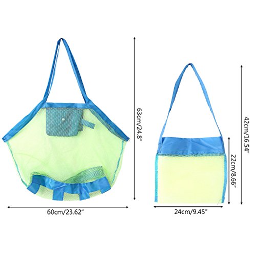 Xuniu Juguetes de Malla para Playa para niños, Bolsa de Almacenamiento para niños, Arena Plegable, Bolso de Mano, Red, Exterior, 01