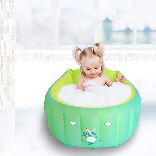 YAAVAAW Bañera Hinchable,Piscina Hinchable,Antideslizante Piscina Infantil Verano de Bañera Hinchable, Viaje Plegable Bañera para Ducha con Asiento Central de Cojín Suave (para 0-3 años)