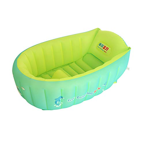 YAAVAAW Bañera Hinchable,Piscina Hinchable,Antideslizante Piscina Infantil Verano de Bañera Hinchable, Viaje Plegable Bañera para Ducha con Asiento Central de Cojín Suave (para 0-3 años)