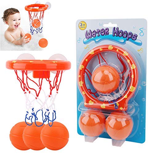 YAAVAAW Juguetes de baño-Canasta Baloncesto Infantil Bañera, y 3 Bolas,Playset para Little Baby Bath Toys Juego Creativo de tiros de bañera, Regalo de Juguetes de baño para niños y niños pequeños