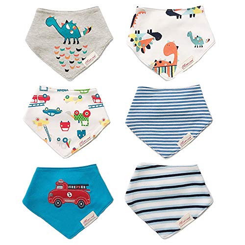 Yafane 6 x Baberos del Bebé Algodón Babero Bandana Absorbente para Niñas Niños Recien Nacido