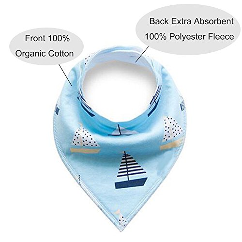 Yafane 8 x Baberos Bebé Bandana Algodón Orgánico Absorbent para Niños de 3 Meses a 36 Meses