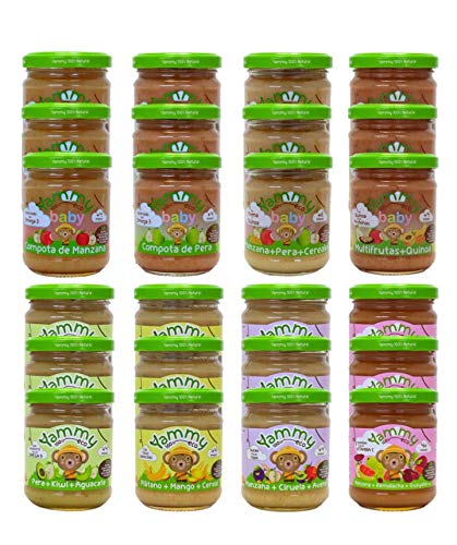 Yammy Pack Frutas Variadas Potitos 100% Ecológicos 24 Unidades (4680g) a partir de 4 meses