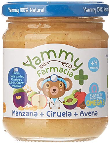 Yammy, Potito Ecológico de Frutas (Manzana, Ciruela, Avena) - 12 de 195 gr. (Total 2340 gr.)