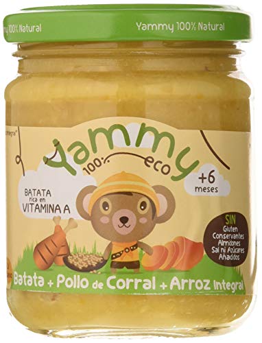 Yammy, Potito Ecológico de Pollo (Batata, Pollo de Corral, Arroz Integral) - 12 de 195 gr. (Total 2340 gr.)