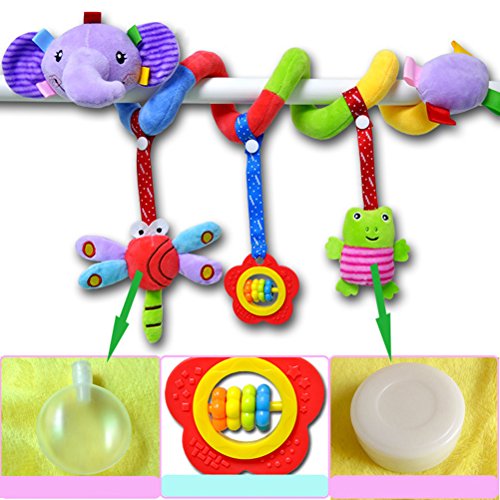 YeahiBaby Bebé Infantil Cuna Juguete Colgando Sonajeros Espiral Cochecito Juguete Educativo Juguetes de Peluche (Elefante)