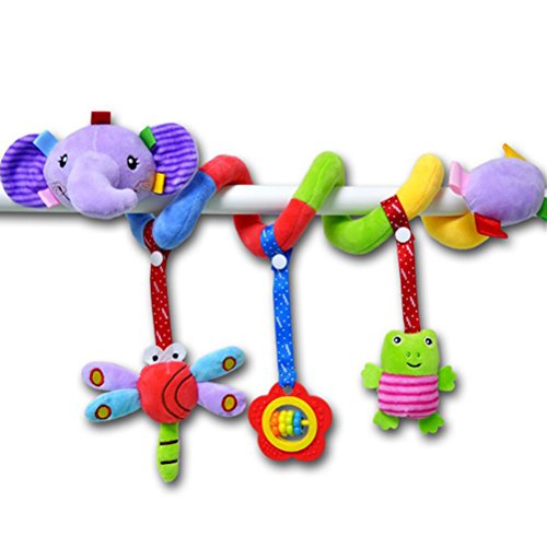 YeahiBaby Bebé Infantil Cuna Juguete Colgando Sonajeros Espiral Cochecito Juguete Educativo Juguetes de Peluche (Elefante)