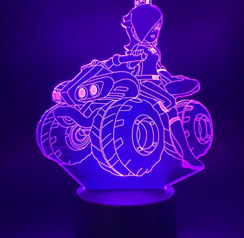 Yiiuii Colorido Toque Remoto Luz Nocturna 3D Belleza Chica Montando Un Quad Bicicleta Cumpleaños Vacaciones Decoración De La Cabecera