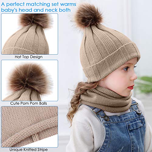 Yinuoday 2 Piezas bebé Gorro de Punto Bufanda niño Invierno cálido Gorro Gorro Cuello Calentador recién Nacido bebé Invierno Sombrero