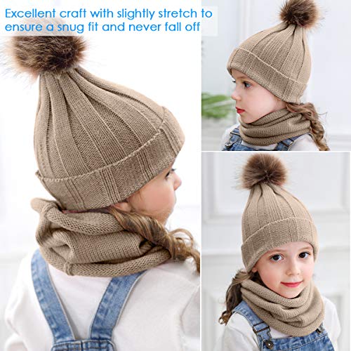 Yinuoday 2 Piezas bebé Gorro de Punto Bufanda niño Invierno cálido Gorro Gorro Cuello Calentador recién Nacido bebé Invierno Sombrero