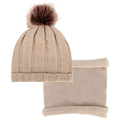 Yinuoday 2 Piezas bebé Gorro de Punto Bufanda niño Invierno cálido Gorro Gorro Cuello Calentador recién Nacido bebé Invierno Sombrero