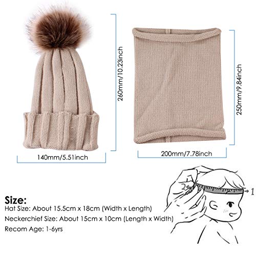 Yinuoday 2 Piezas bebé Gorro de Punto Bufanda niño Invierno cálido Gorro Gorro Cuello Calentador recién Nacido bebé Invierno Sombrero