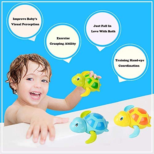 Yojoloin Bebé Baño de baño bañera de baño Juguete,Baby Bathing Clockwork Turtle El Pato Swimming Tub Pool Juguete para niños pequeños Boys Girls(5 Piezas)