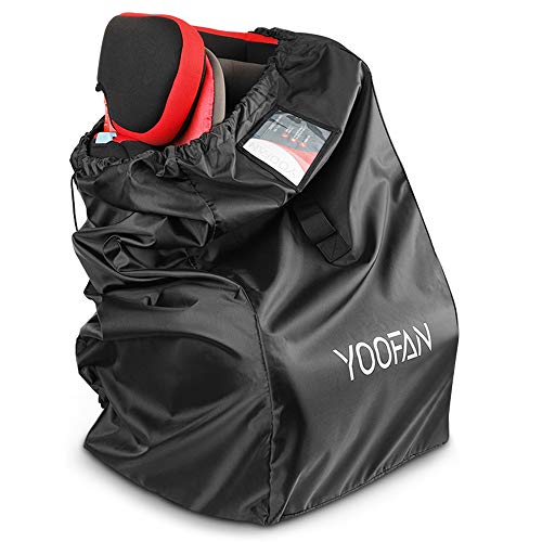 YOOFAN Bolsa de Transporte Protectora para Sillas para Coche, Bolso de Viaje para Cochecito Infantil - Resistente al Agua, Almacenamiento para Avión, Identificación Fácil en el Aeropuerto (Negro)