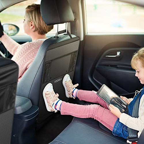 YOOFAN Organizador Coche(2 Pack) Universal Organizador Asiento Coche,Impermeable Organizador Coche Niños,Multi-Bolsillos Organizador para Coche,Organizador Coche Asiento con Soporte de iPad