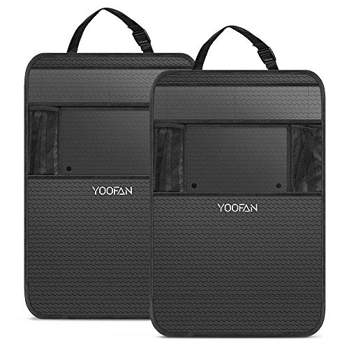 YOOFAN Organizador Coche(2 Pack) Universal Organizador Asiento Coche,Impermeable Organizador Coche Niños,Multi-Bolsillos Organizador para Coche,Organizador Coche Asiento con Soporte de iPad