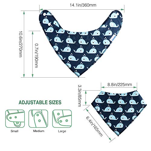 Yoofoss Baberos Bandana Bebé, Baberos Absorbente y Suave de Algodón Orgánico Baberos Bebé Recien Nacidos y Niños Entre 1-3 Años (Muchachos)